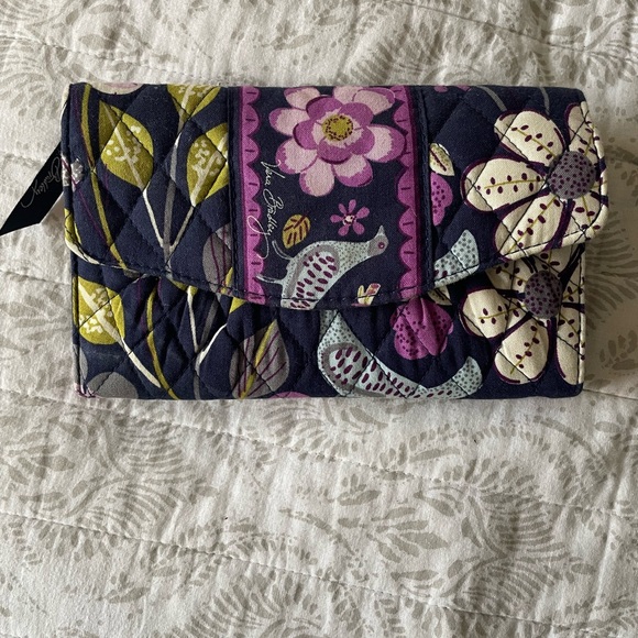 Vera Bradley Handbags - Vera Bradley Floral With Bird Wallet Purple & Blue